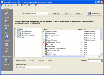 Lomsel Backup 1.24 screenshot