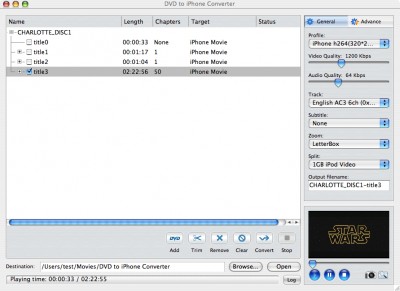 Mac DVD to iPhone Converter 6.0.40.090 screenshot