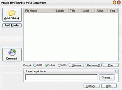 Magic RM RAM to MP3 Converter 2.51 screenshot Magic RM RAM to MP3 Converter 2.51 screenshot