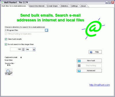 Mail Hunter 2.61 screenshot