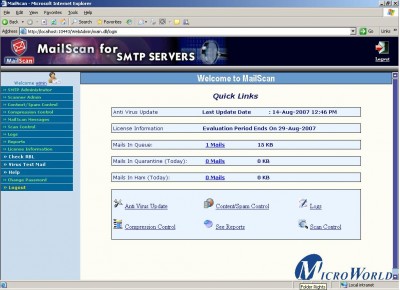 MailScan for SMTP Servers 5.2 screenshot MailScan for SMTP Servers 5.2 screenshot