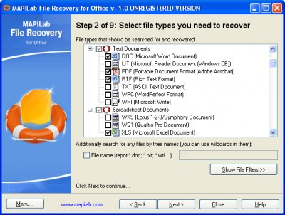 MAPILab File Recovery for Office 1.5 screenshot MAPILab File Recovery for Office 1.5 screenshot