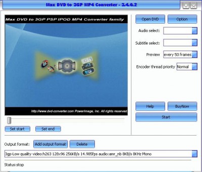 Max DVD to 3GP MP4 Converter 1.8.1.76 screenshot