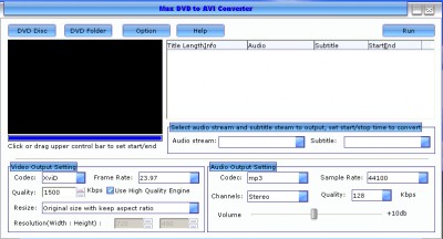 Max DVD to AVI Converter 4.0 screenshot Max DVD to AVI Converter 4.0 screenshot