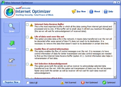 Max Internet Optimizer 1.0 screenshot Max Internet Optimizer 1.0 screenshot