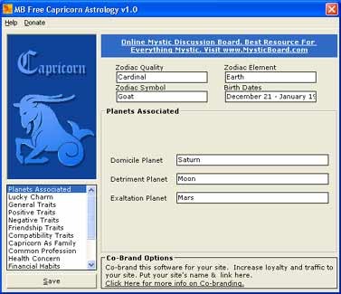 MB Free Capricorn Astrology 1.10 screenshot MB Free Capricorn Astrology 1.10 screenshot