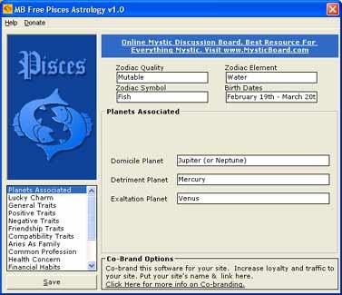 MB Free Pisces Astrology 1.10 screenshot MB Free Pisces Astrology 1.10 screenshot