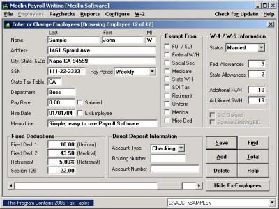 Medlin Accounting 2006 screenshot Medlin Accounting 2006 screenshot