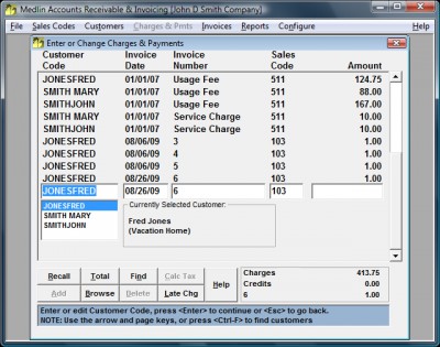 Medlin Accounts Receivable & Invoicing 2006 screenshot Medlin Accounts Receivable & Invoicing 2006 screenshot