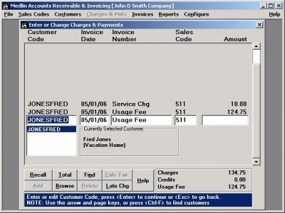 Medlin Accounts Receivable & Invoicing 2006 screenshot Medlin Accounts Receivable & Invoicing 2006 screenshot