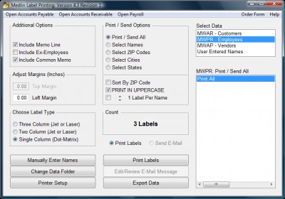 Medlin Label Printing 2008 screenshot