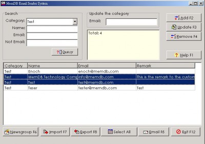MemDB Email Sender System 1.0 screenshot MemDB Email Sender System 1.0 screenshot