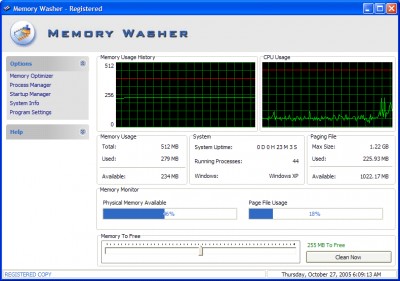 Memory Washer 4.7.1 screenshot Memory Washer 4.7.1 screenshot