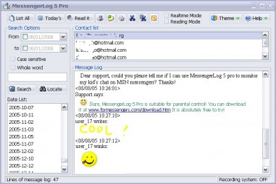 MessengerLog 5 Pro 5.52 screenshot