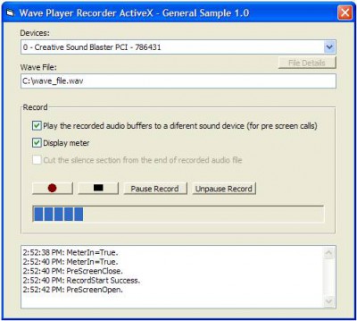 MIC Recorder ActiveX (OCX) 1.0 screenshot