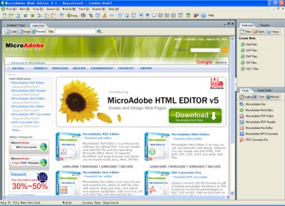 MicroAdobe Html Editor 5.2 screenshot MicroAdobe Html Editor 5.2 screenshot