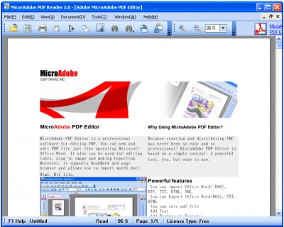 MicroAdobe PDF Reader 5.3 screenshot MicroAdobe PDF Reader 5.3 screenshot