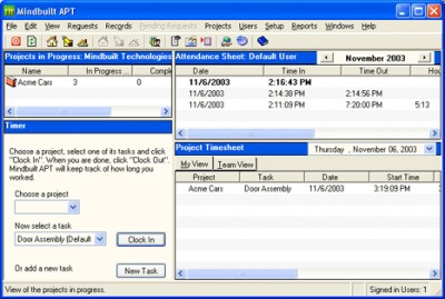 Mindbuilt Attendance and Project Tracker 1.1.8 screenshot