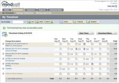 MindSalt Time & Expense 2.7 screenshot MindSalt Time & Expense 2.7 screenshot