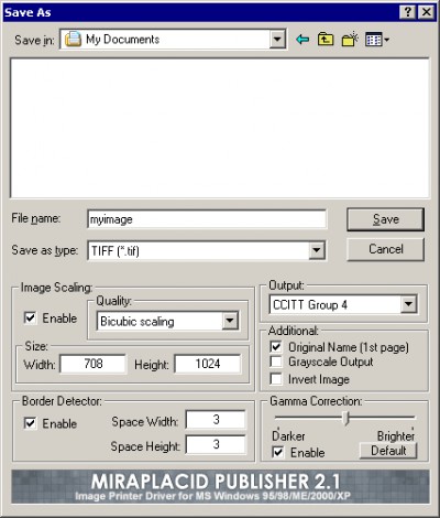 Miraplacid Printer Driver 2000/XP 1.0 screenshot
