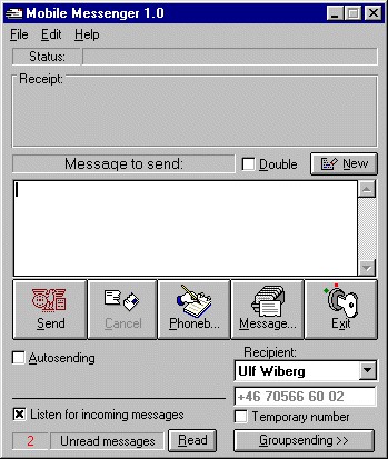 Mobile Messenger 1.0 screenshot Mobile Messenger 1.0 screenshot