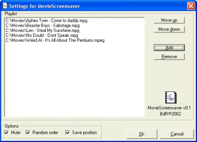 MovieScreensaver 0.1 screenshot MovieScreensaver 0.1 screenshot