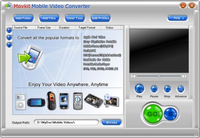 Movkit Mobile Video Converter 1.5 screenshot Movkit Mobile Video Converter 1.5 screenshot