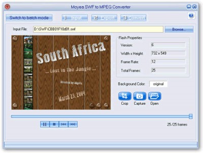 Moyea SWF to MPEG Converter 3.6 screenshot