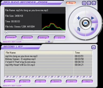 MP3 Audio Recorder Joiner 2.10 screenshot MP3 Audio Recorder Joiner 2.10 screenshot