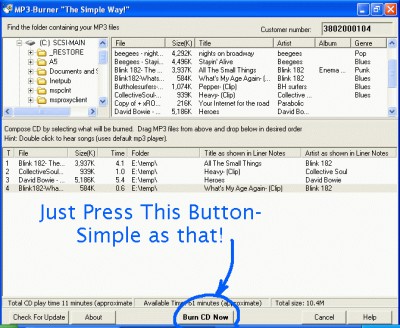 MP3-Burner, The Simple Way! 6.5 screenshot MP3-Burner, The Simple Way! 6.5 screenshot