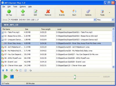 MP3 Burner Plus 2.0 screenshot MP3 Burner Plus 2.0 screenshot