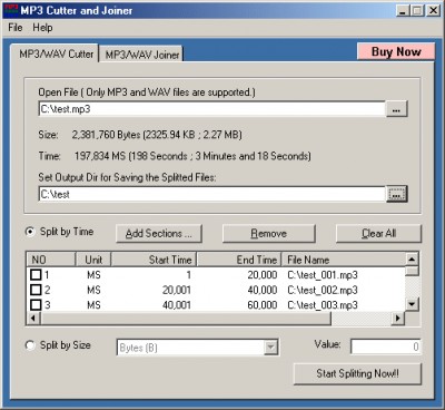 MP3 Cutter and Joiner 1.00 screenshot MP3 Cutter and Joiner 1.00 screenshot