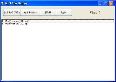 Mp3 File Merger 1.6 screenshot Mp3 File Merger 1.6 screenshot