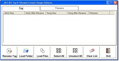 MP3 ID3 Tag & Filename Format Change Software 6.0 screenshot