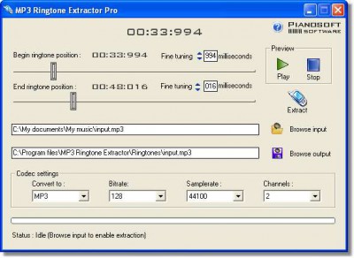 MP3 Ringtone Extractor 1.0 screenshot MP3 Ringtone Extractor 1.0 screenshot