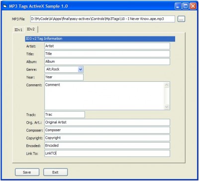 MP3 Tags ActiveX (OCX) 1.0 screenshot