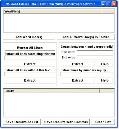 MS Word Extract Data & Text In Multiple Documents 7.0 screenshot
