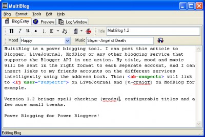 MultiBlog 1.2.1 screenshot