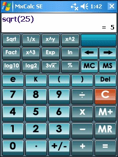 MxCalcSE- PocketPC Calculator 3.1.1 screenshot