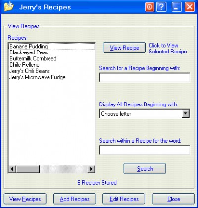 My Recipes 1.0 screenshot My Recipes 1.0 screenshot