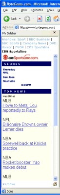My Sidebar for Internet Explorer 1.51 screenshot My Sidebar for Internet Explorer 1.51 screenshot