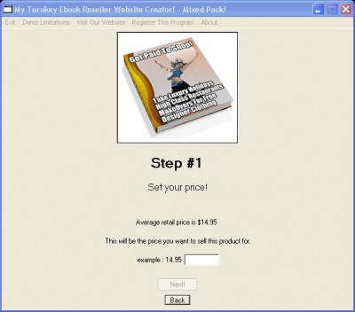 My Turnkey Ebook Reseller Website Creator Software 1.1 screenshot My Turnkey Ebook Reseller Website Creator Software 1.1 screenshot
