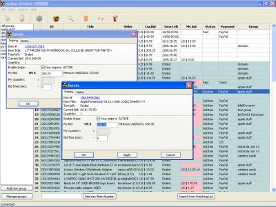 myibay eBay bid sniper tool 1.0.0.26 screenshot