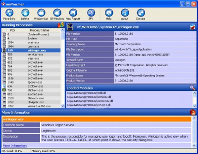 myProcMan 1.1 screenshot