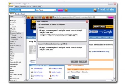 Myspace Friend Minder 1.9 screenshot Myspace Friend Minder 1.9 screenshot