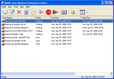 MySQL Auto Backup Professional Edition 2.0 screenshot MySQL Auto Backup Professional Edition 2.0 screenshot