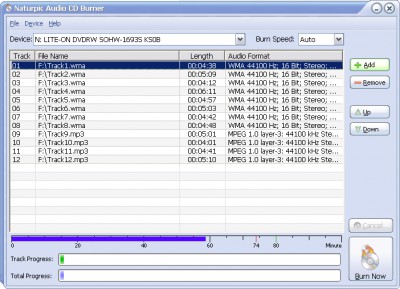Naturpic Audio CD Burner 1.20 screenshot
