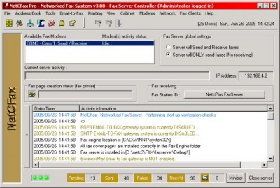 NetCFax Pro+ networked fax system 3.50 screenshot NetCFax Pro+ networked fax system 3.50 screenshot