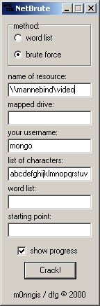 Network Share Brute Forcer 3.1 screenshot Network Share Brute Forcer 3.1 screenshot