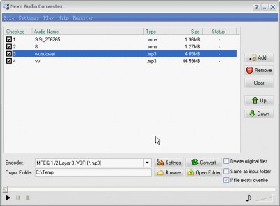 Nevo Audio Converter 2.1 screenshot